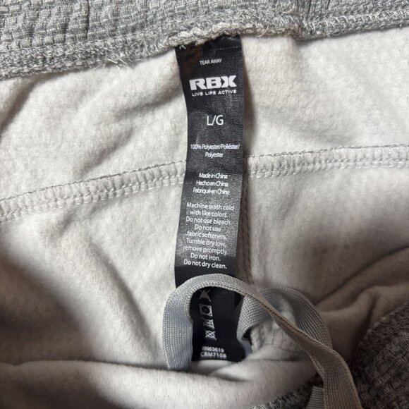 RBX Mens Large Gray Athletic Jogger Pants Fleece lining Outdoors - Picture 3 of 7